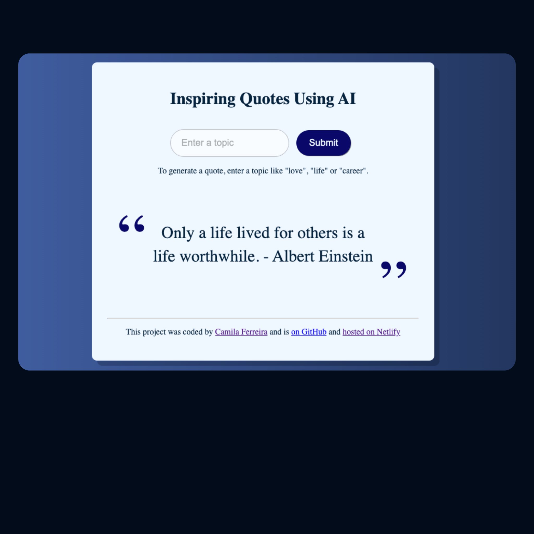 AI Quotes Generator App